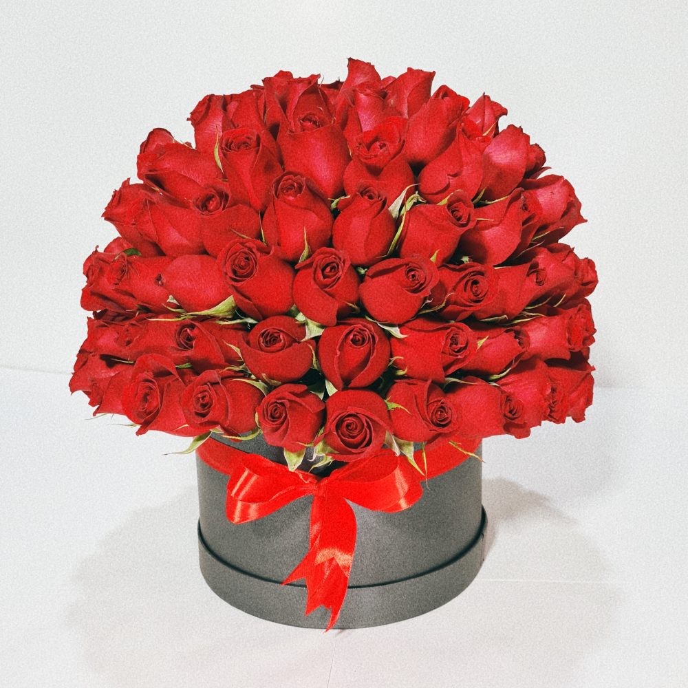 Caja de rosas rojas 100 piezas