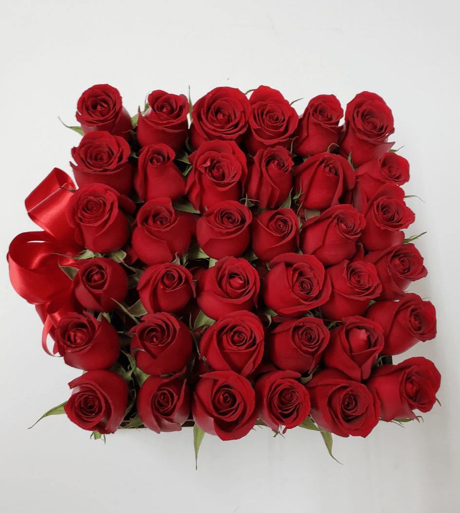 Caja de rosas rojas 36 piezas