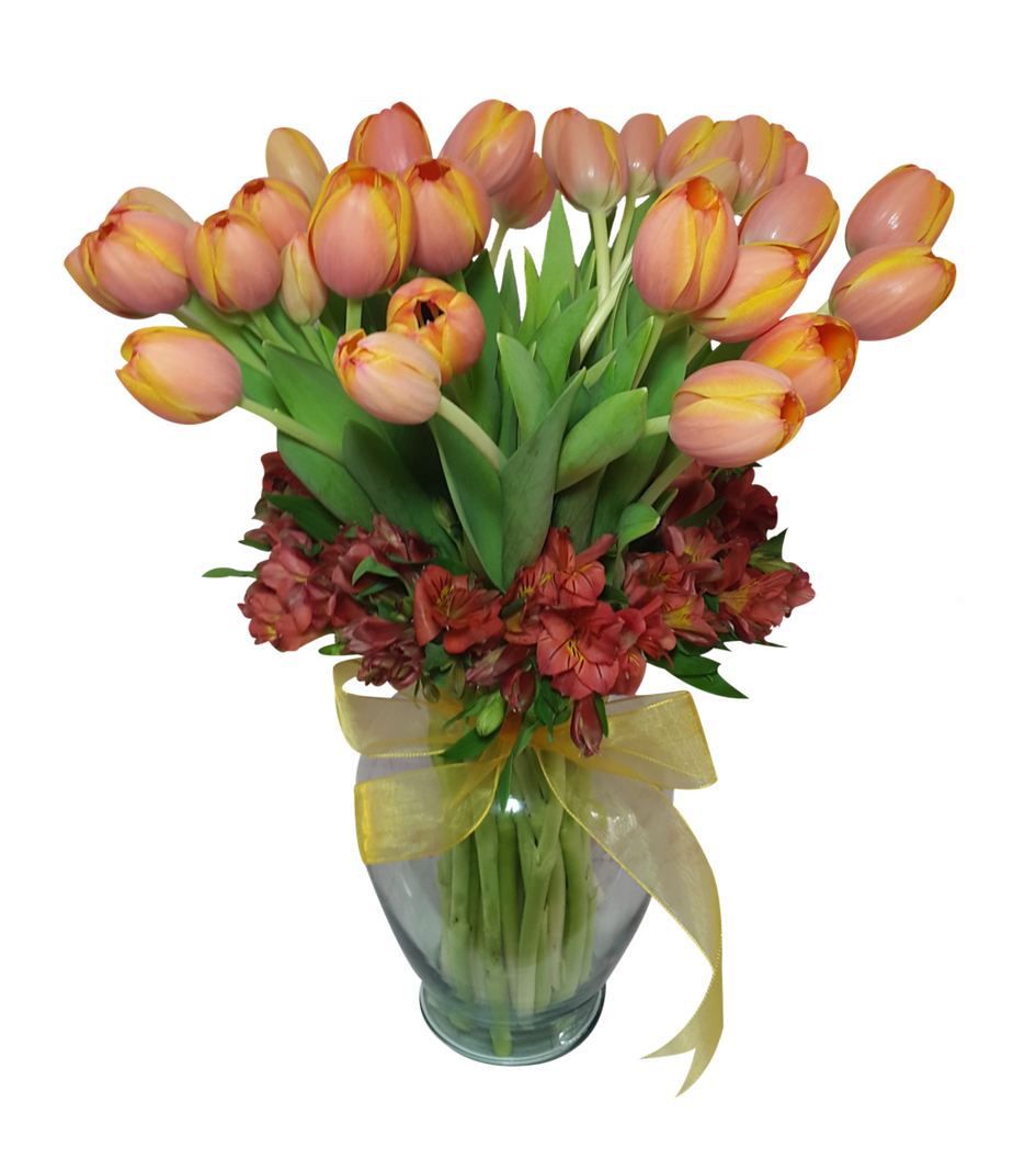 Arreglo de tulipanes y alstroemerias 30 piezas | Florería Liliana | Flores  a domicilio CDMX