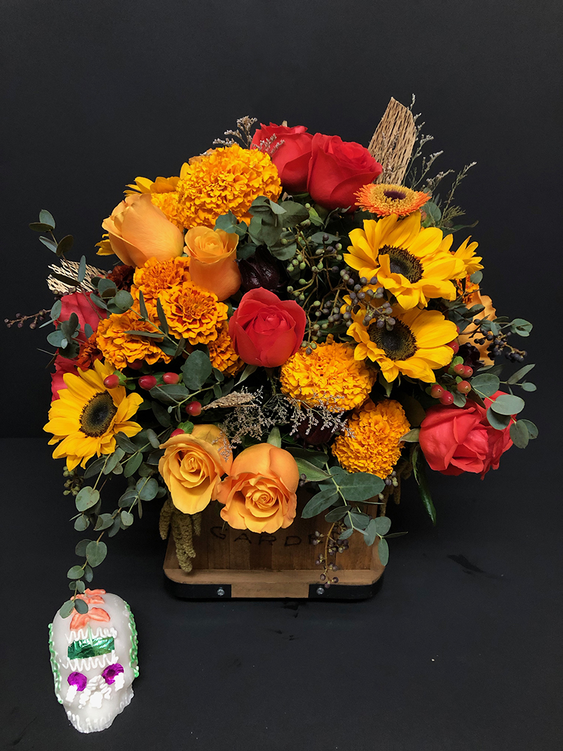 Caja de madera para Día de Muertos | Florería Liliana | Flores a domicilio  CDMX