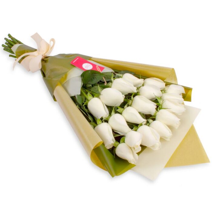 Esplendor Alba: Majestuoso Ramo Premium de 24 Rosas Blancas