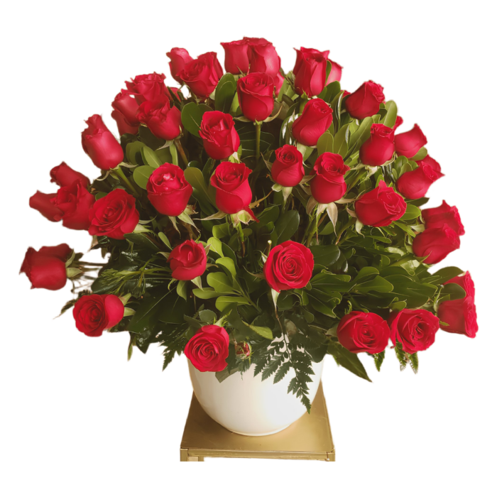 Arreglo con rosas naturales