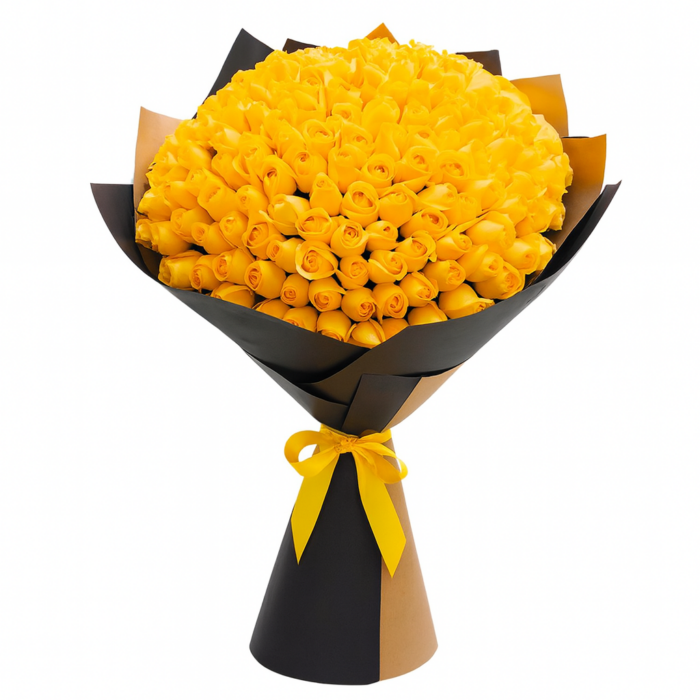 ramo buchon de flores amarillas