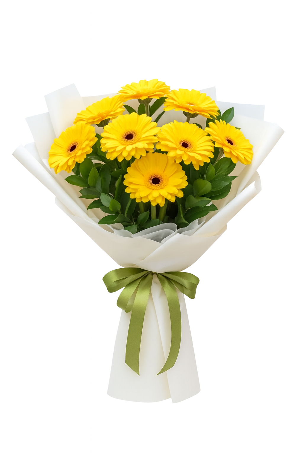 🌻 Ramos de Gerberas Amarillas | 8 Flores Frescas 1 ramos de gerberas amarillas